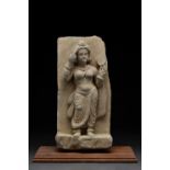 GANDHARAN STATUE OF A GANIKA (COURTESAN)