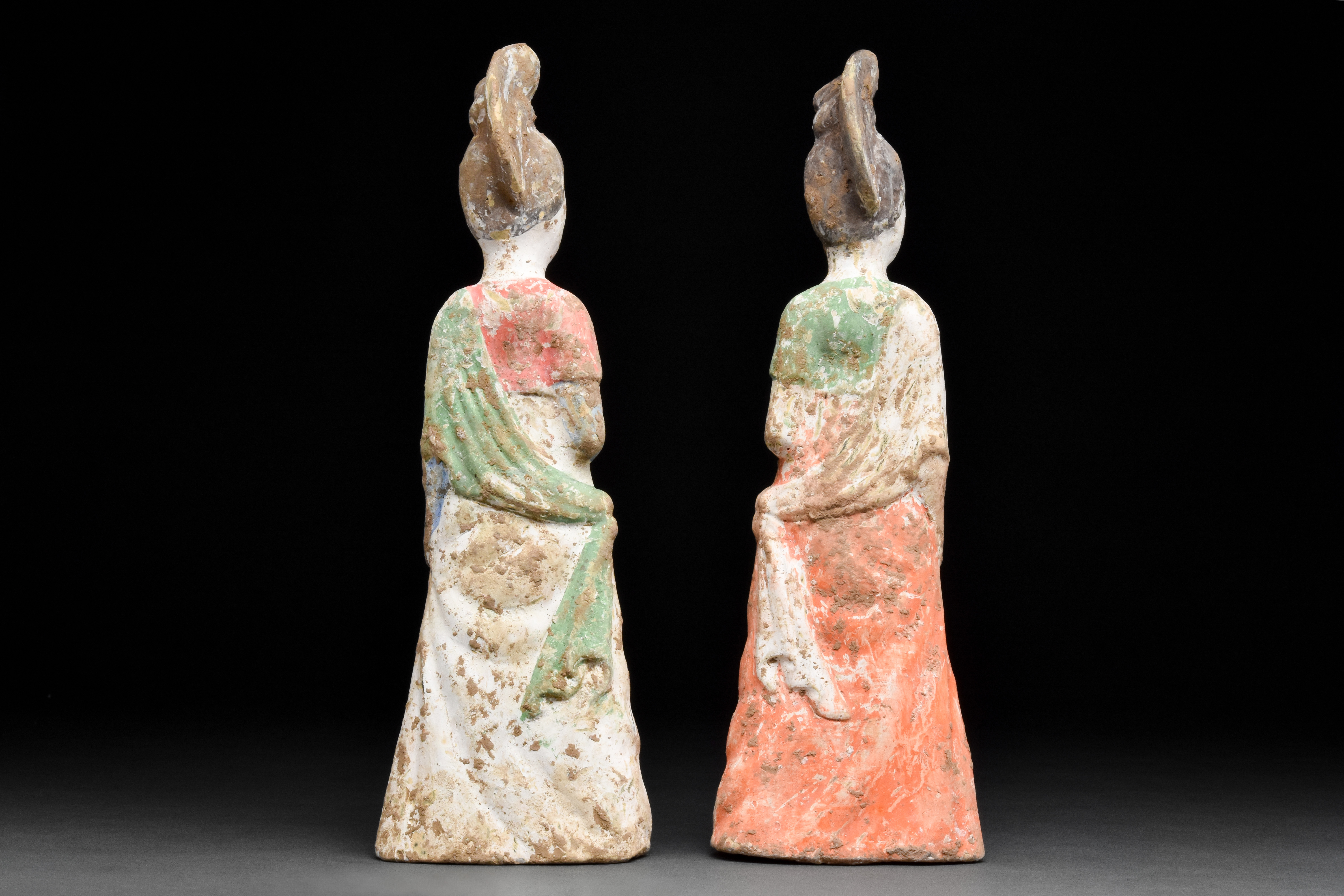 SET OF TWO CHINESE TANG DYNASTY TERRACOTTA LADIES - Image 3 of 5