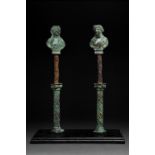 TWO ROMAN BRONZE AND IRON FITTINGS EX. CHRISTIE'S