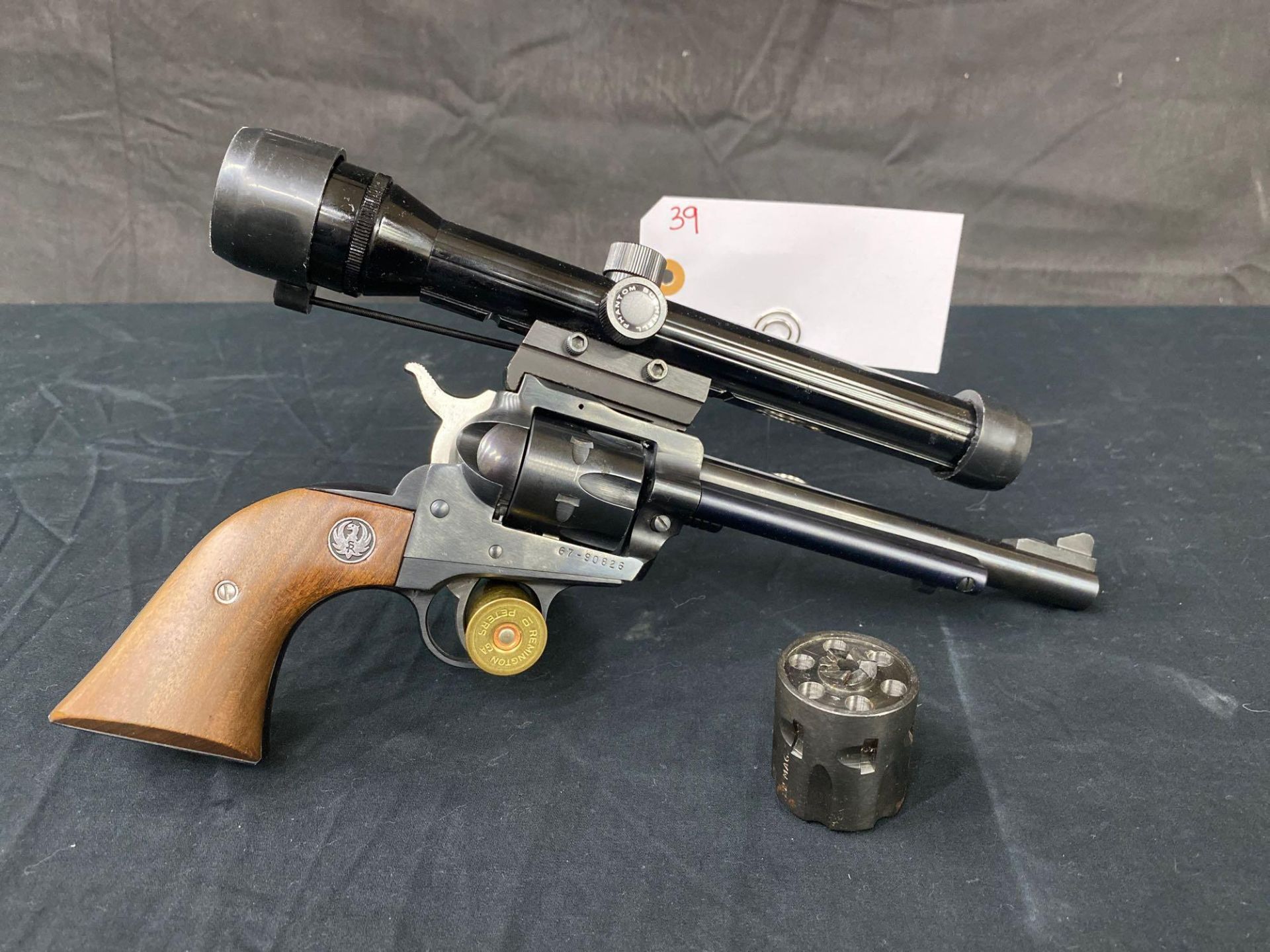 RUGER SINGLE SIX, 22 CAL/22 MAG, WITH BUSHNELL SCOPE. SN#6790826