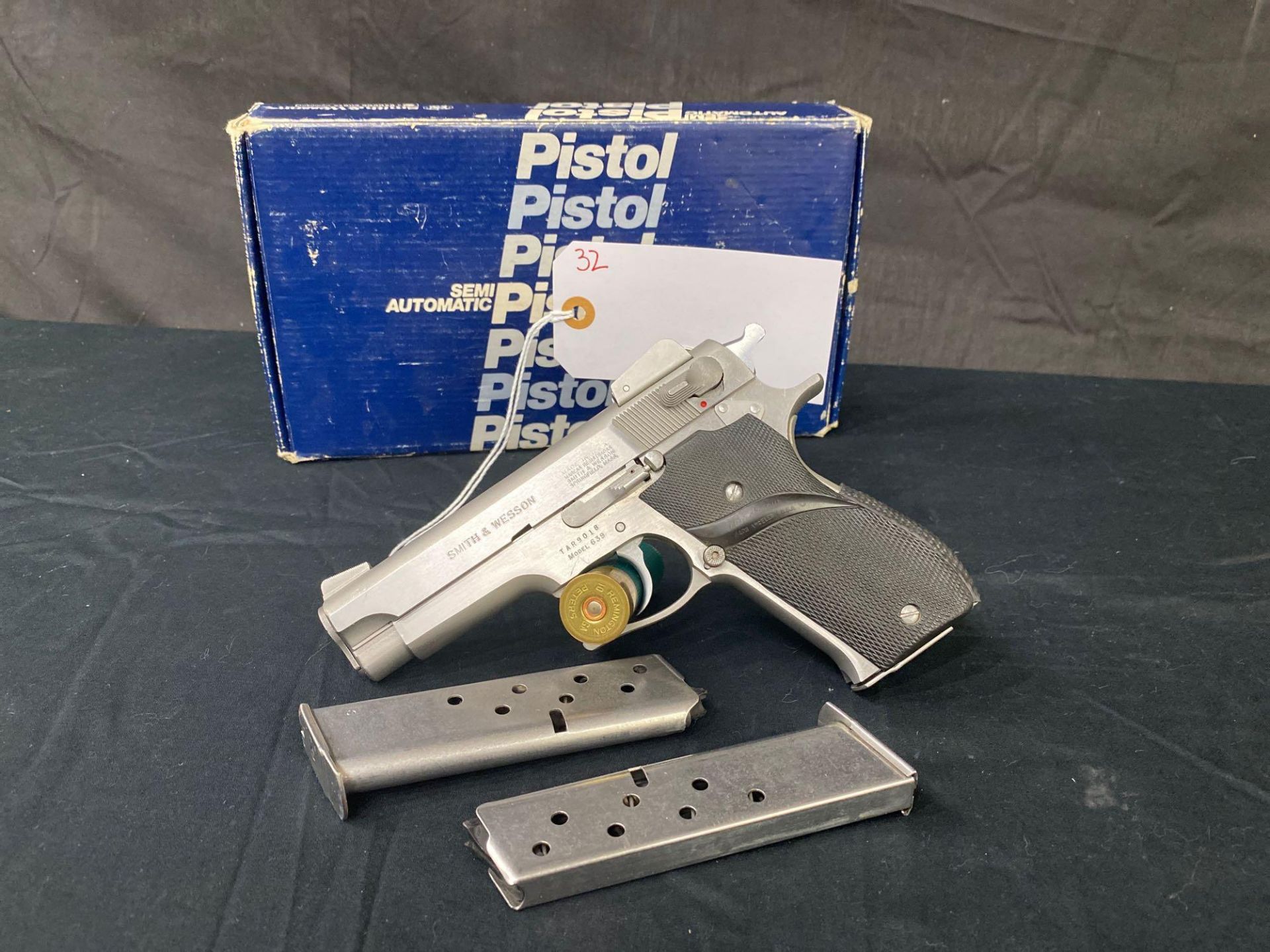 SMITH & WESSON MODEL 639, 9MM, STAINLESS, IN BOX WITH THREE CLIPS. SN#TAR9018