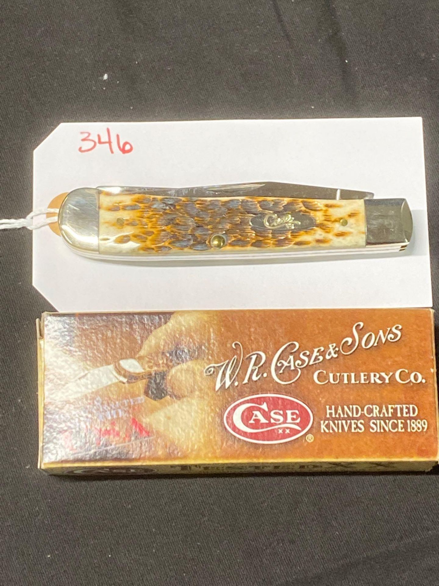 CASE TESTED XX TRAPPER TWO BLADE #6254SS AMBER BONE IN BOX