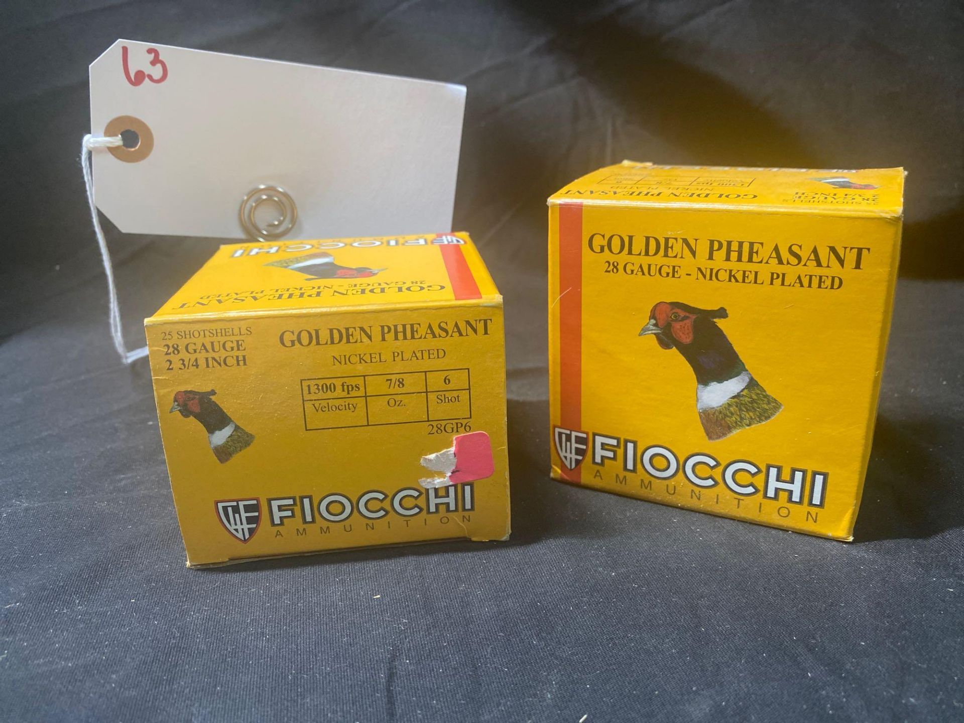 FIOCCHI GOLDEN PHEASANT, 28 GA, #6 SHOT (X2)