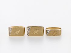 Drei Monogramm-Ringe