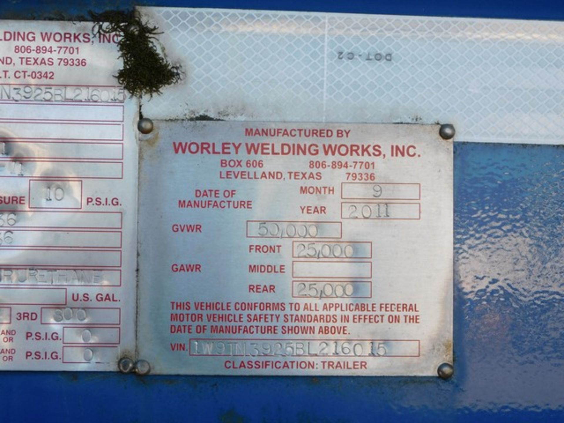 Located in YARD 5 - Mill Hall, PA - (P-22) (FTF-068) (X) 2011 WORLEY WELDING 5, - Image 7 of 7