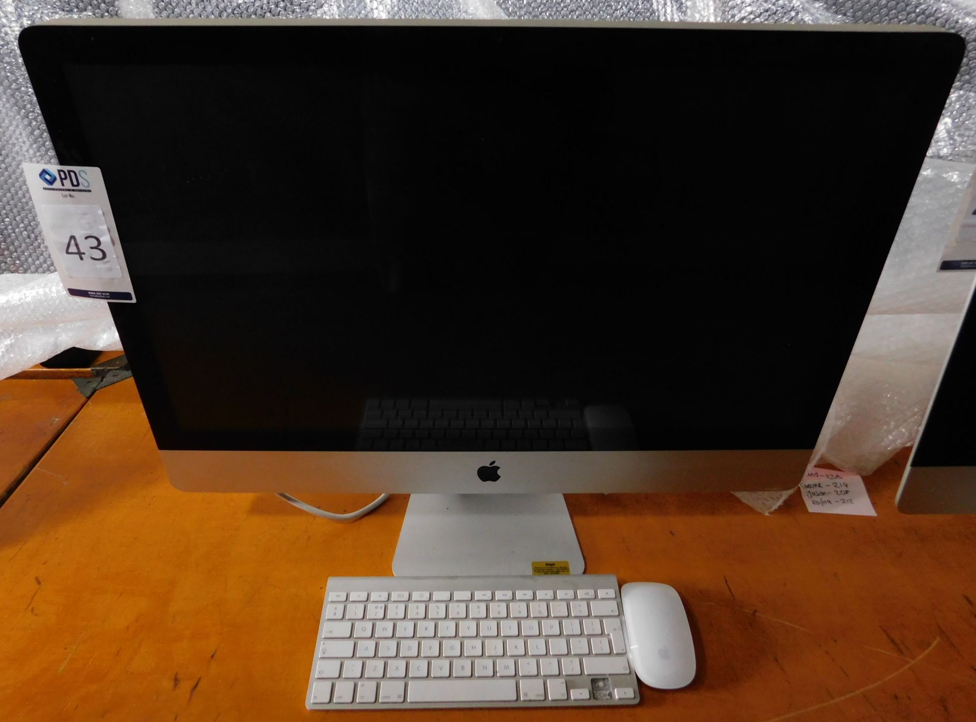 Apple iMac 27” 3.06 GHz Core 2 Duo, with Mouse & Keyboard, Serial Number: W894532T5PM (Located