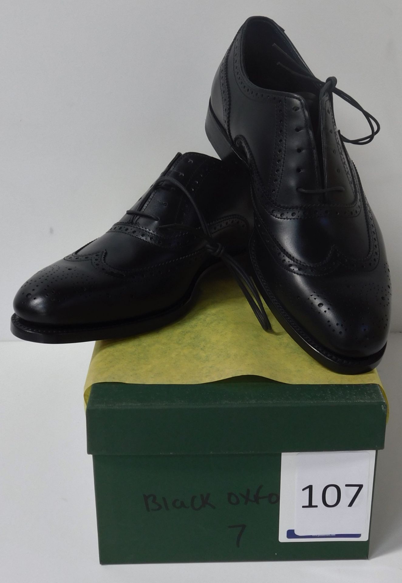 Pair of Alfred Sargent Black Oxford, Size 7 (Slight Seconds) (Location: Brentwood - See General