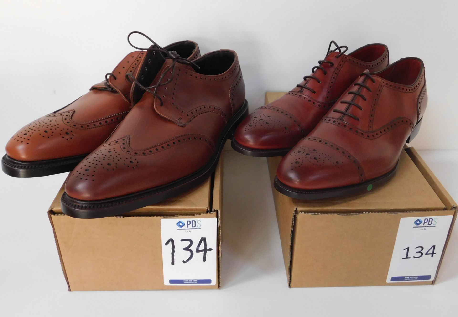 Alfred Sargent Herrick Size 9.5 & Sid Mashburn 5678&7 Brown Brogue Size 12 (Slight Seconds) (