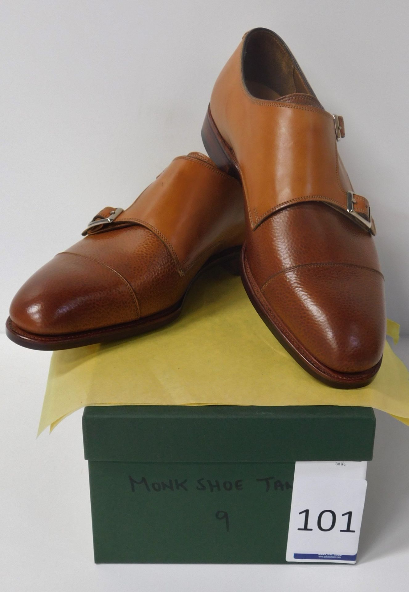 Pair of Alfred Sargent Monk Tan Twin Buckle, Size 9 (Slight Seconds) (Location: Brentwood - See