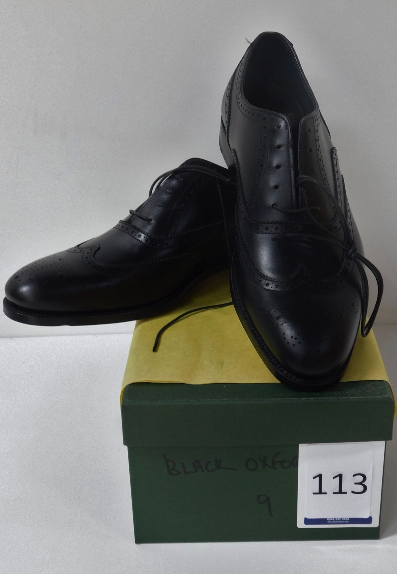 Pair of Alfred Sargent Black Oxford, Size 9 (Slight Seconds) (Location: Brentwood - See General