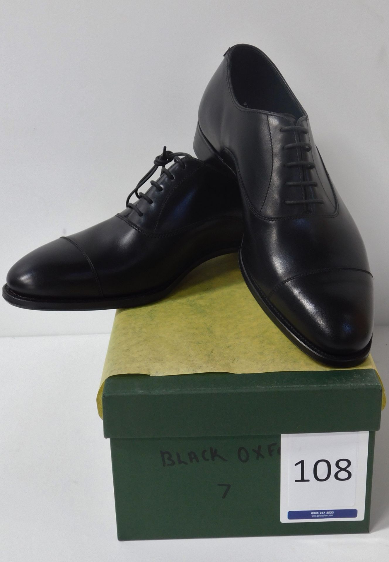 Pair of Alfred Sargent Black Oxford, Size 7 (Slight Seconds) (Location: Brentwood - See General