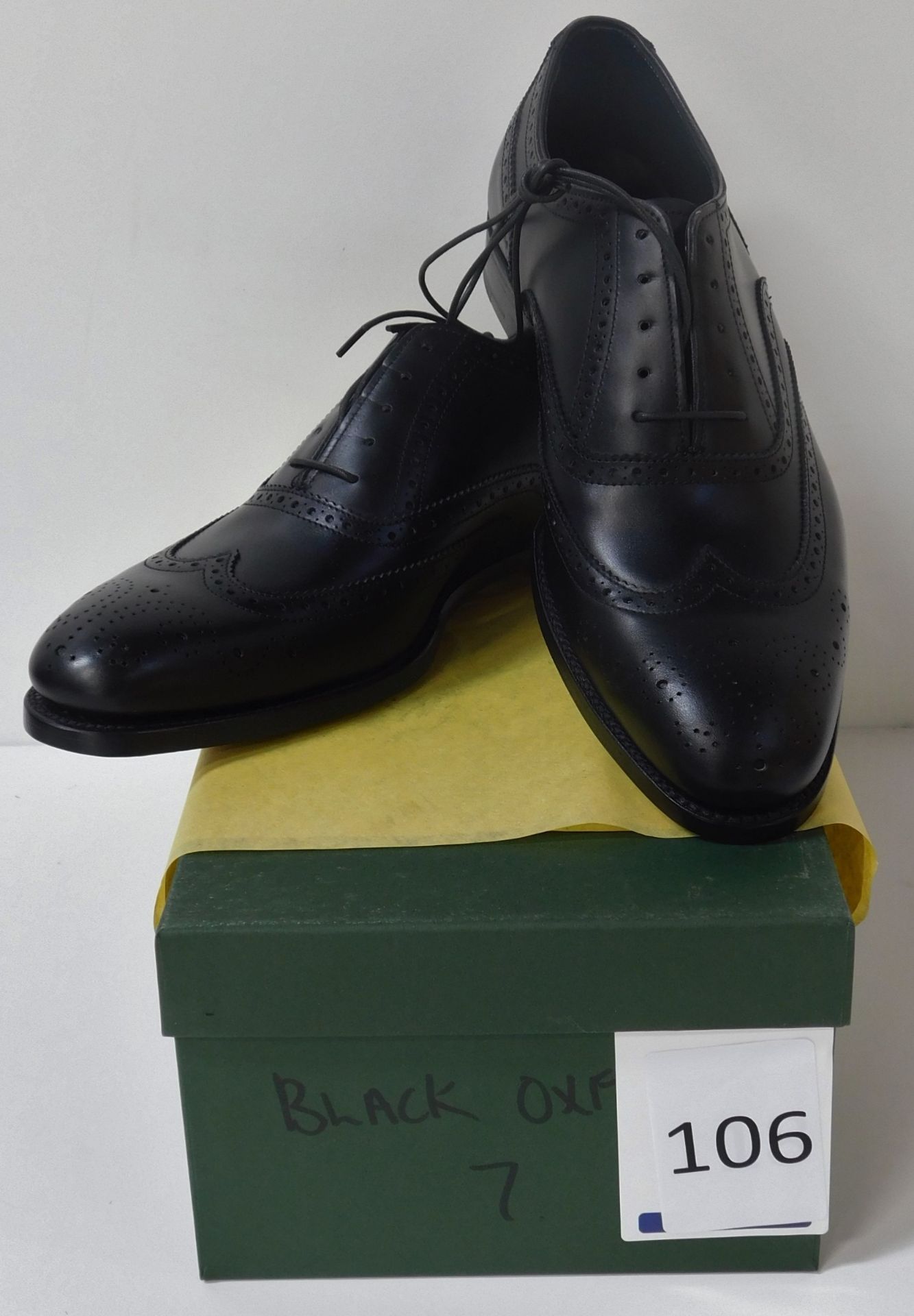 Pair of Alfred Sargent Black Oxford, Size 7 (Slight Seconds) (Location: Brentwood - See General