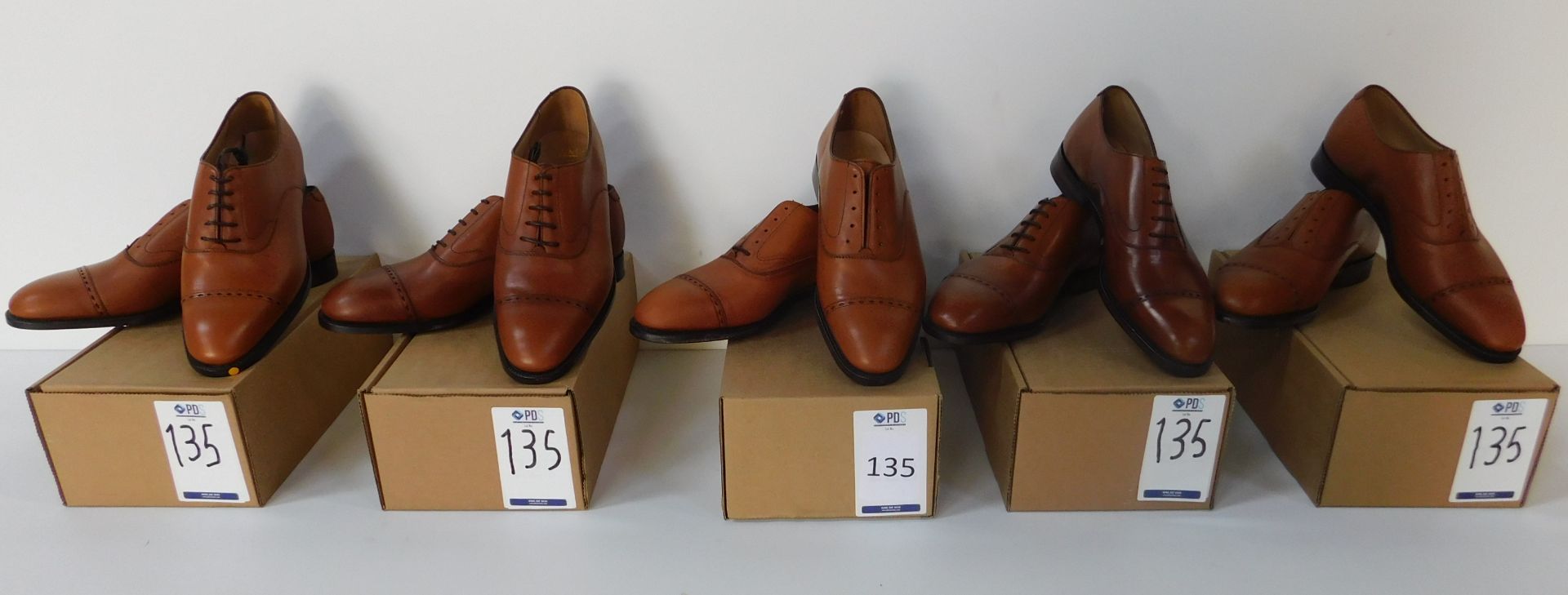 5 Pairs of Peal & Co 100029132 tan CAP, Sizes 8.5, 8.5, 9, 9.5 & 10 (Slight Seconds) (Location