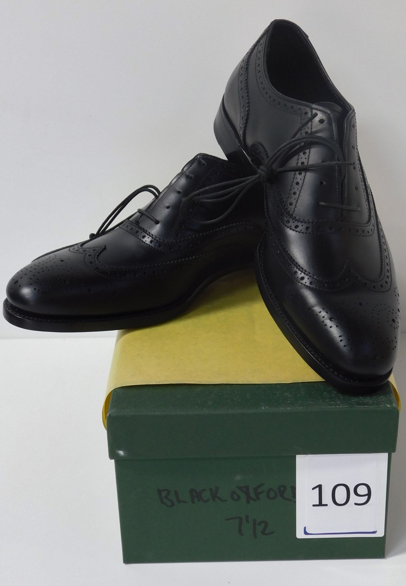 Pair of Alfred Sargent Black Oxford, Size 7.5 (Slight Seconds) (Location: Brentwood - See General