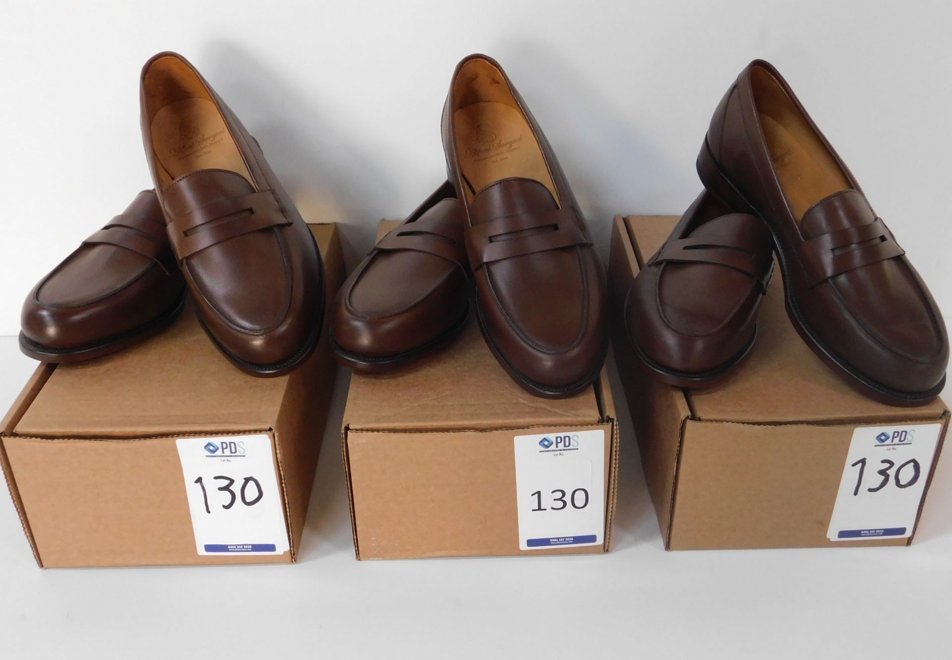 3 Pairs of Alfred Sargent 7151 Brown Loafer, Size 7.5 (Slight Seconds) (Location: Brentwood - See