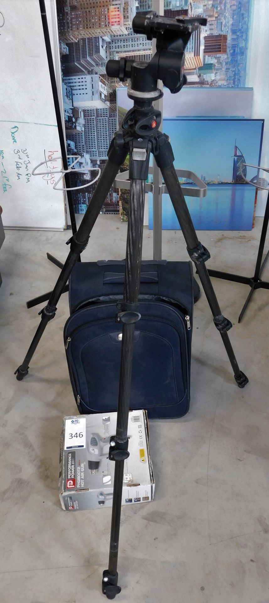Manfrotto Type 055CX Pro 4 Tripod (Requires Attention) & Model PHG1800T Heatgun (Location: Brentwood