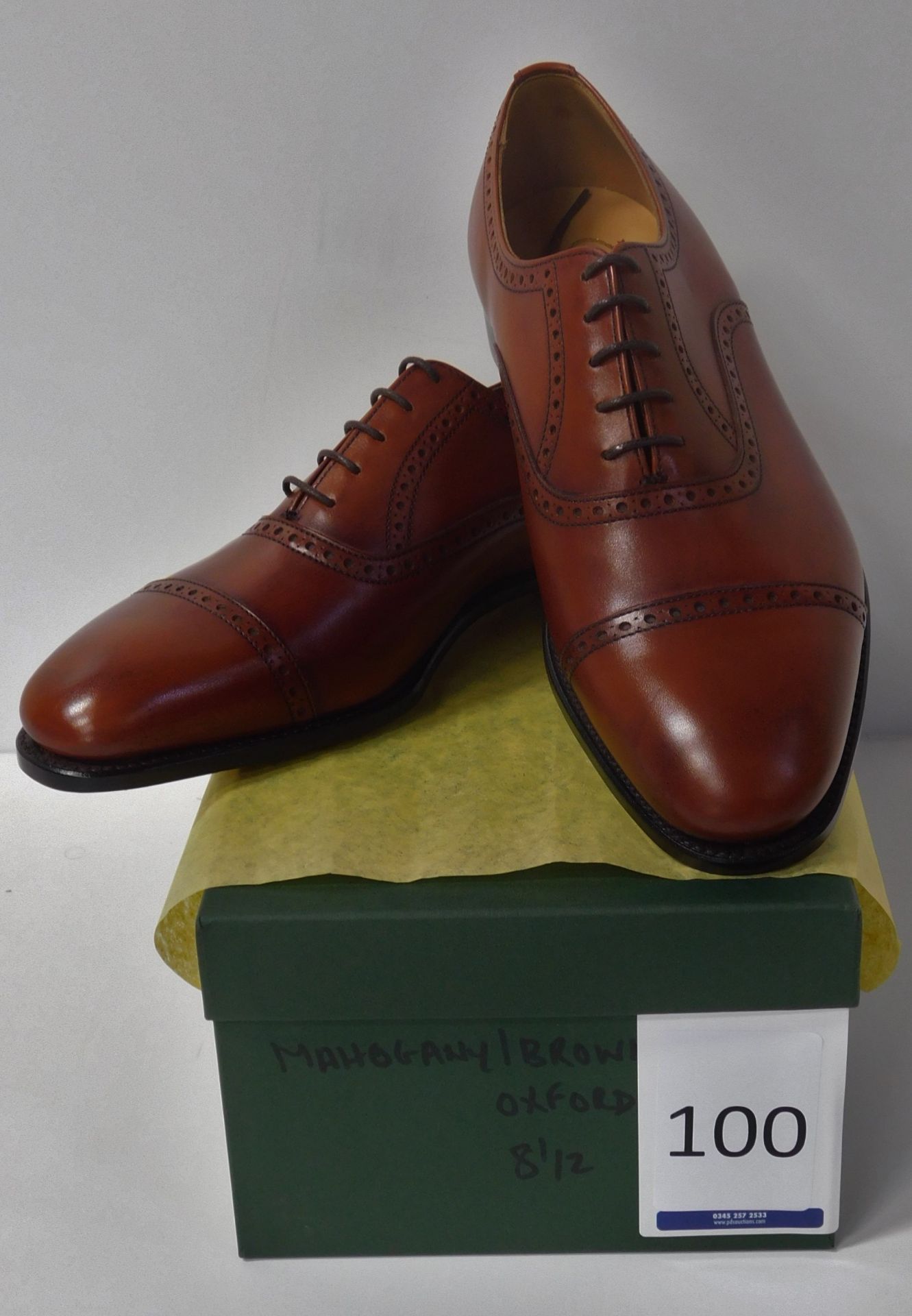 Pair of Alfred Sargent Mahogany Oxfords, Size 8.5 (Slight Seconds) (Location: Brentwood - See