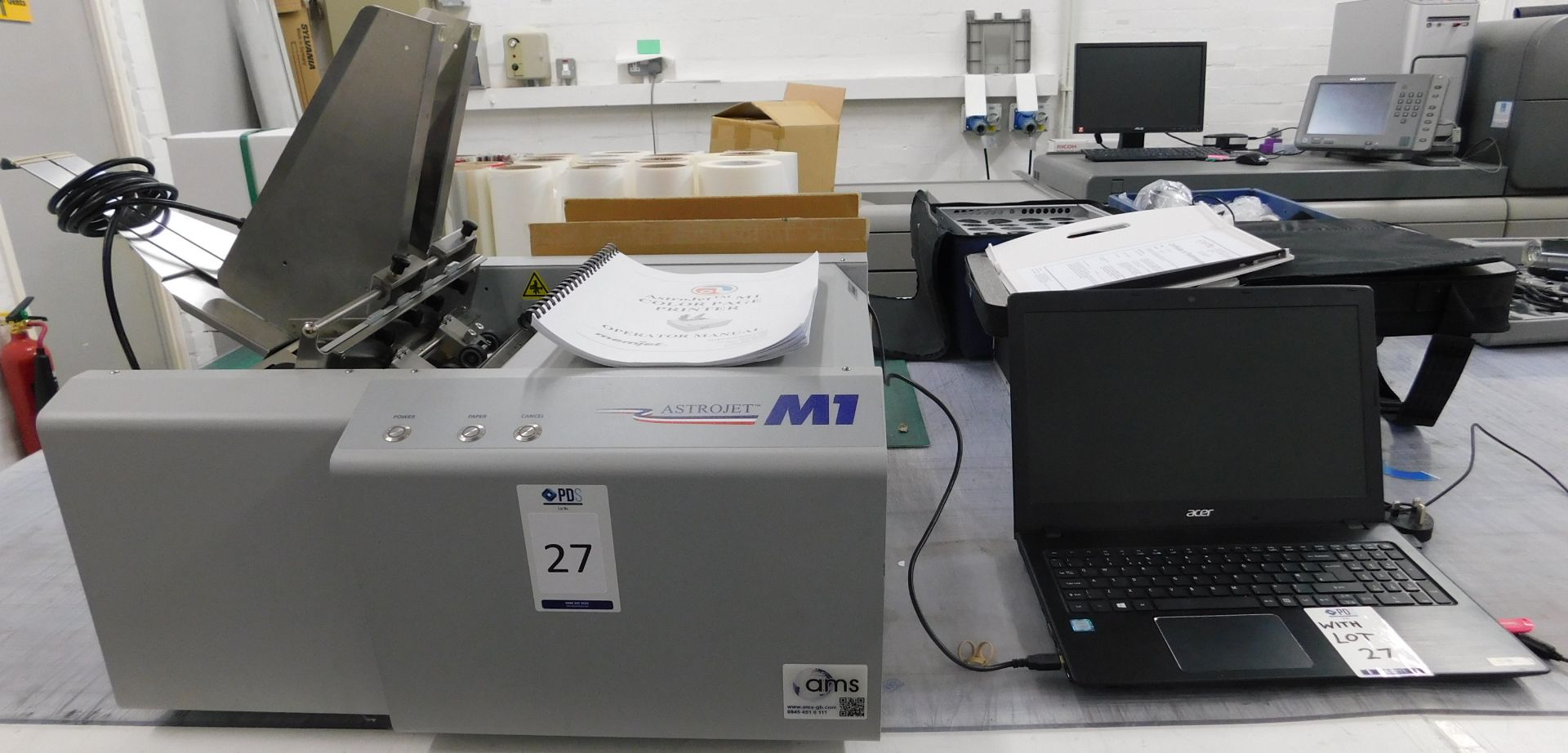 AstroJet M1 Colour Envelope Printer, Serial Number 100038105 with Acer N16Q2 Laptop, serial Number