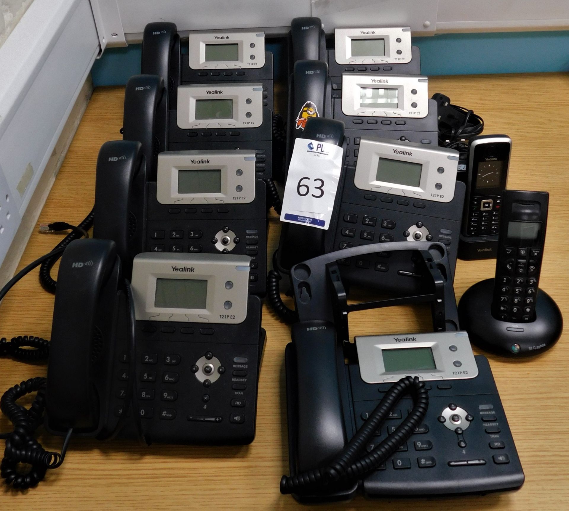 Eight Yealink HD Telephone Handsets & Two Rechargeable Phones (Location: Hatfield - See General