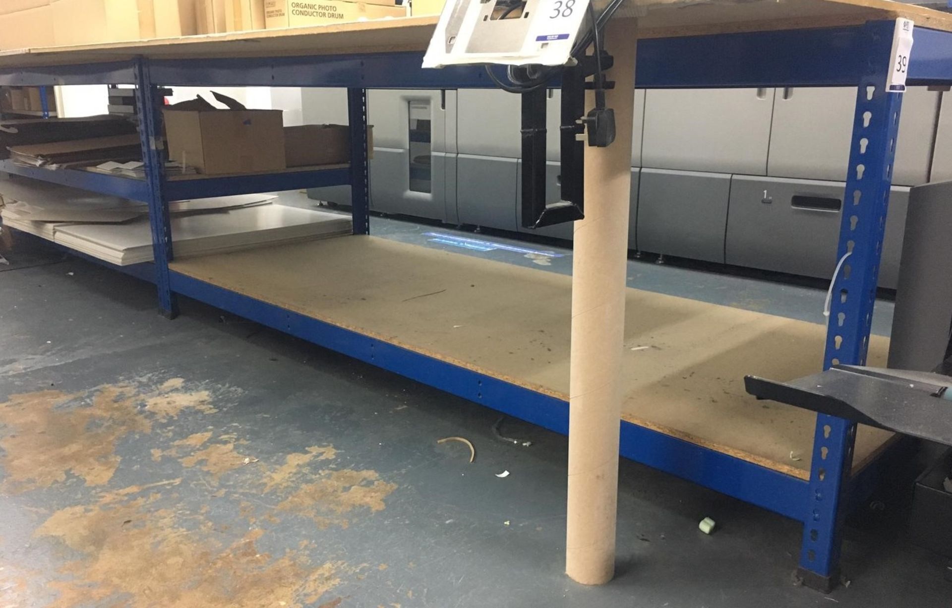 Two Slotted Steel Packing/Work Benches, 350cm x 95cm (Location: Hatfield - See General Notes for