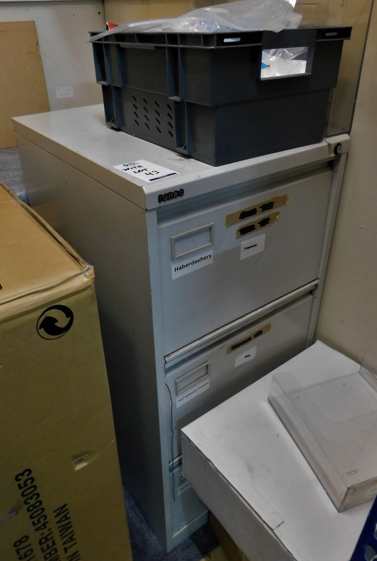 Contents of Storeroom including: Two 2m Roller Shutter Front Cabinets, 3-Drawer Filing Cabinet & - Image 4 of 4