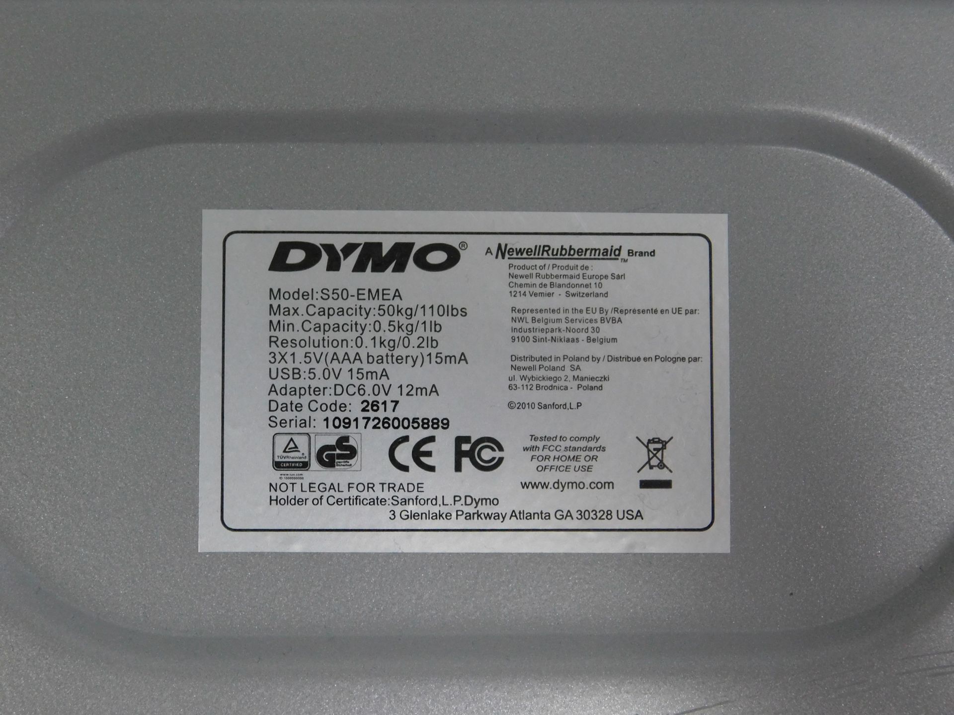 Dymo S50-EMEA Scales, to 50KG (Location: Hatfield - See General Notes for More Details) - Image 2 of 2