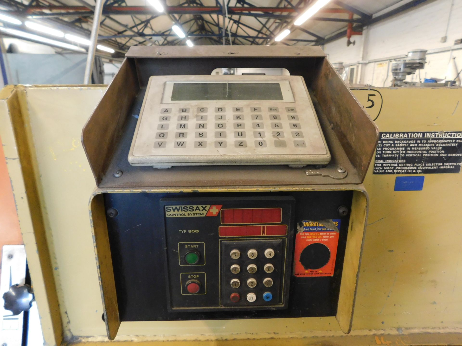 Edwards Pearson Model GM 6.5mm x 3080 Hydraulic Guillotine, Serial Number 90G351 with Swissax DRO ( - Image 2 of 6