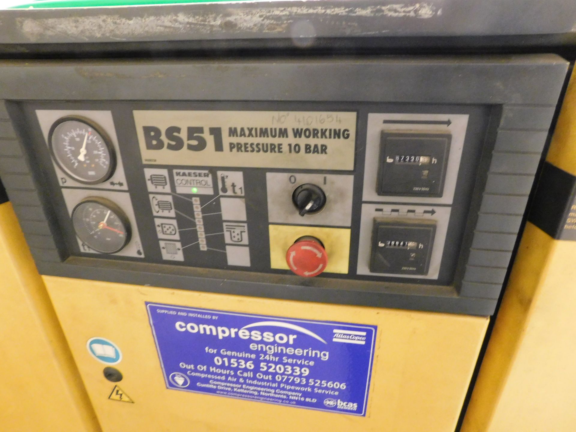 Kaeser BS51 Packaged Compressor 10 bar (Location: Kettering - See General Notes for Details) - Bild 2 aus 4