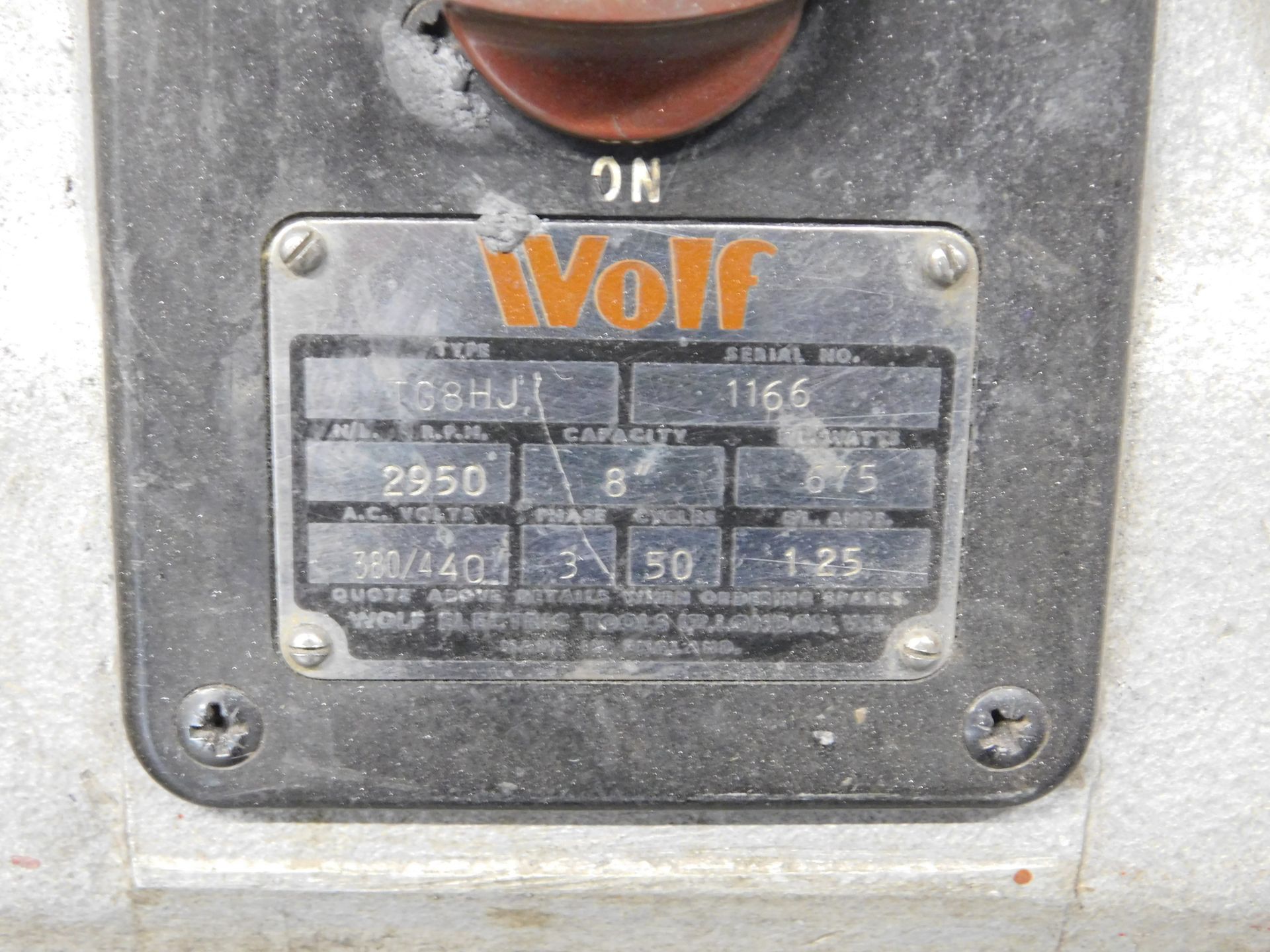 Wolf TG8HJ Double Ended Polisher, Serial Number 1166 (Location: Kettering - See General Notes for - Image 2 of 2