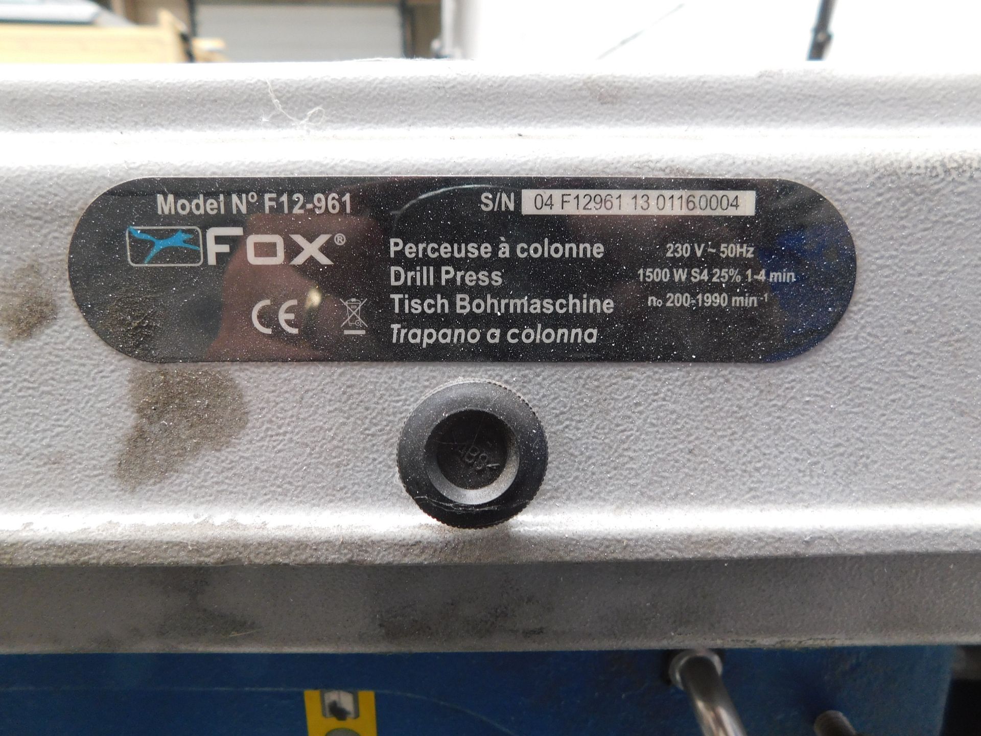 Fox F12-961 Pillar Drill (Location: Kettering - See General Notes for More Details) - Image 2 of 2