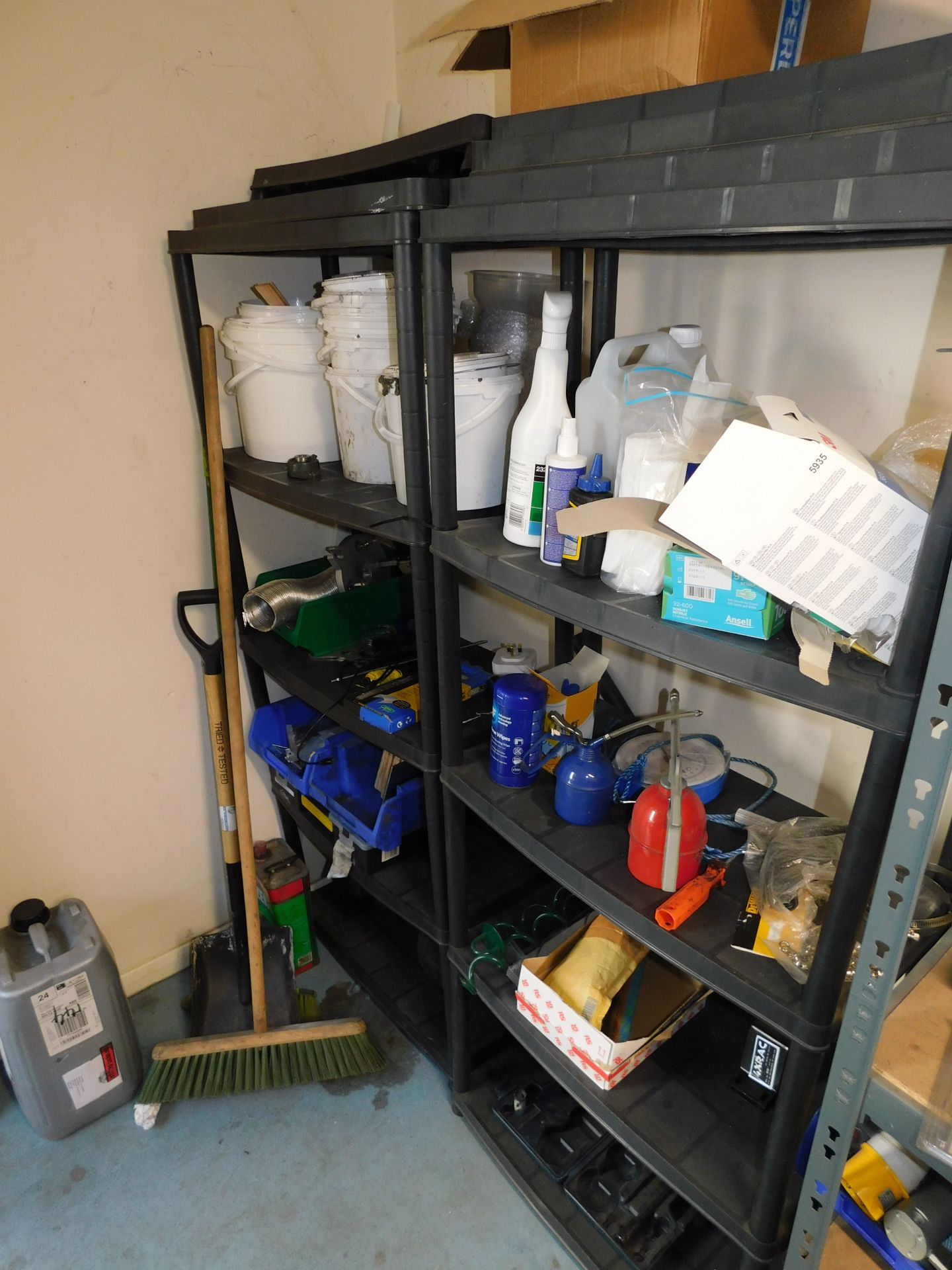 Contents of Store to Include Shelving Units, Double Door Cupboard & Contents of Various - Image 8 of 9