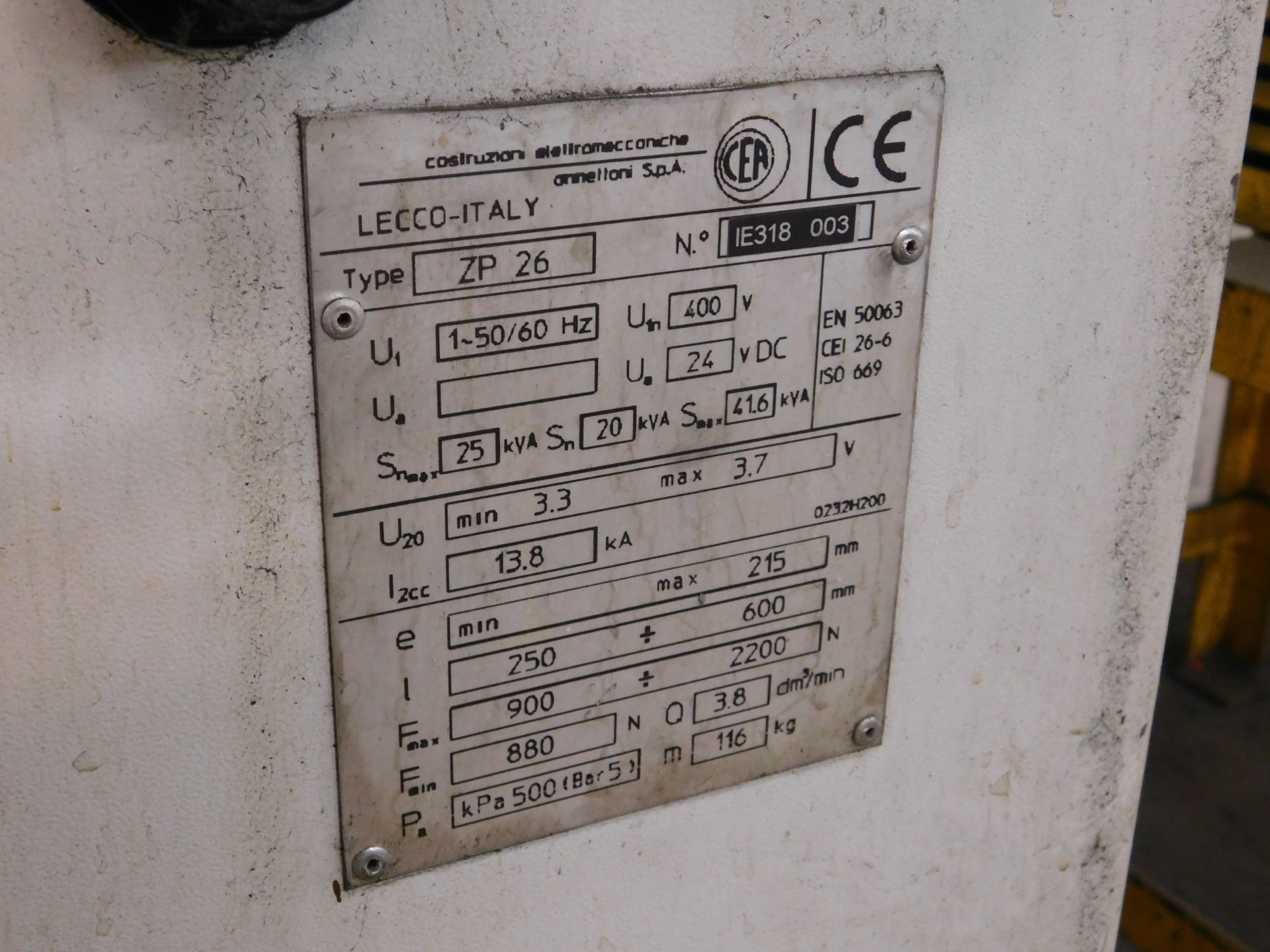 Lecco Type ZP 26 Spot Welder, Serial Number IE318 003 with Sureweld Surecool Model 5B Cooling - Image 3 of 6