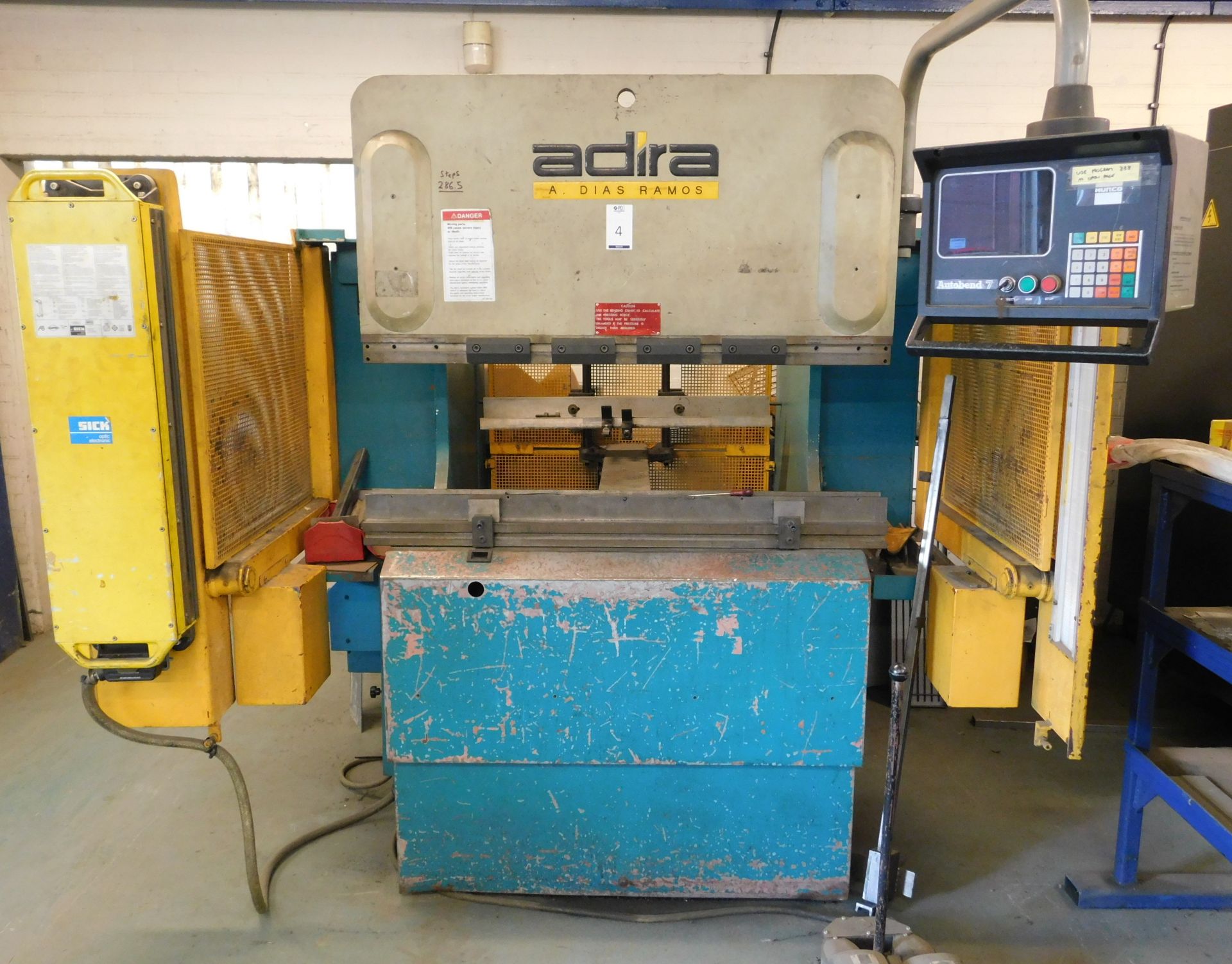 Adira QHR-4512 BI Hydraulic Press Brake (1995), Serial Number 4213/7931 with Autobend 7 DRO (