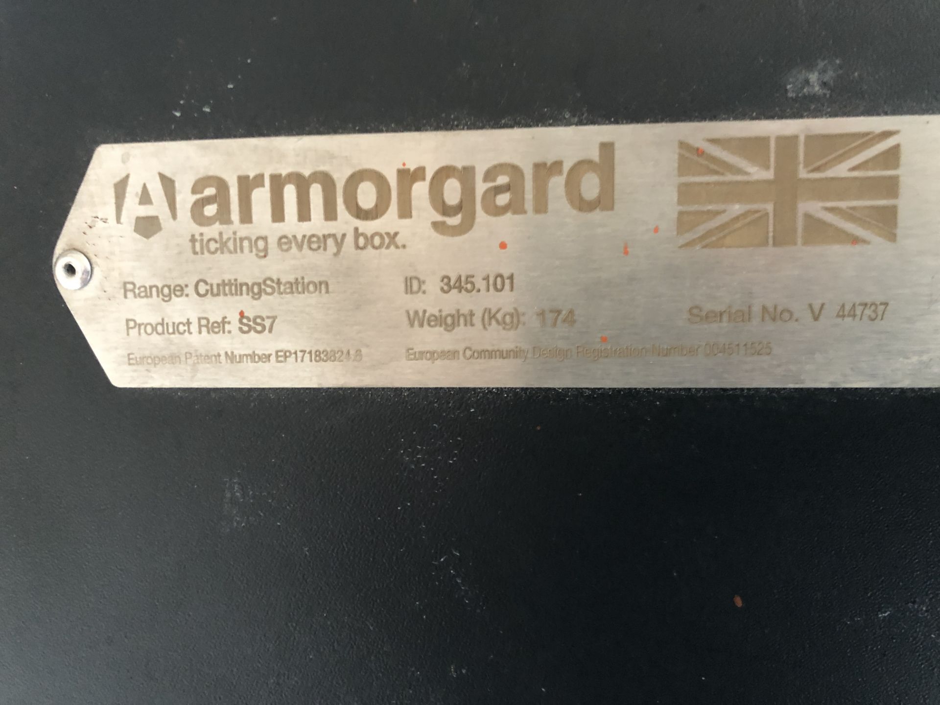 Armorgard SS7 “CuttingStation” Mobile Workstation, Serial Number V44737 with Roller Feed and - Image 4 of 5