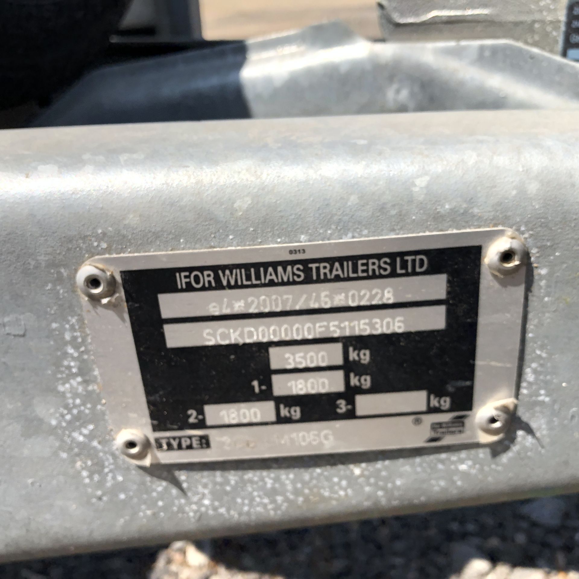 Ifor Williams Type DB S350 Twin Axle Flat Trailer, Serial Number 05115306 (2015), GVW 3500Kg; 10’ - Image 6 of 9