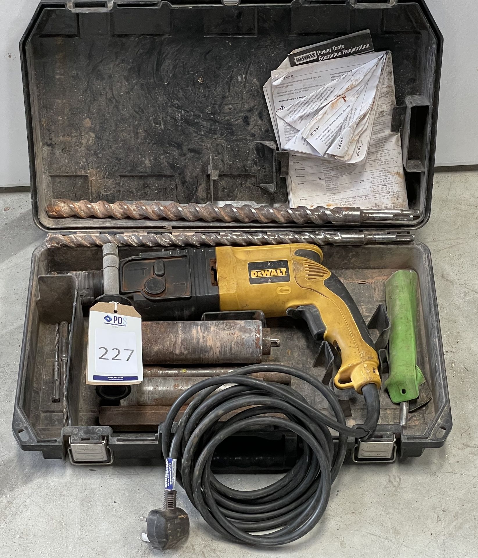 DeWalt D25002K Rotary Hammer Drill & Core Cutters (Location: Brentwood: Please Refer to General