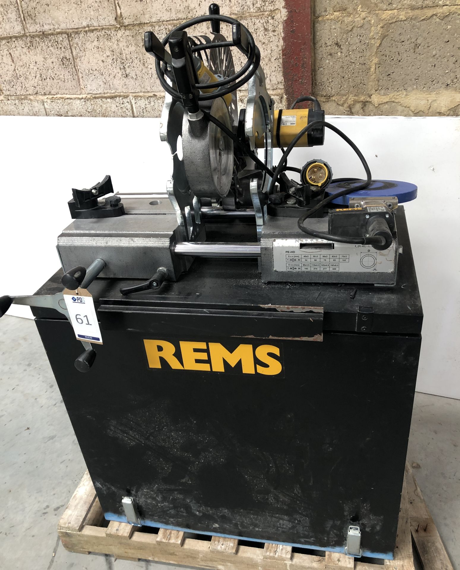 REMS 252046 Plastic Pipe Butt Fusion Welder (2019) Serial Number 191500149 on Cabinet/Stand (