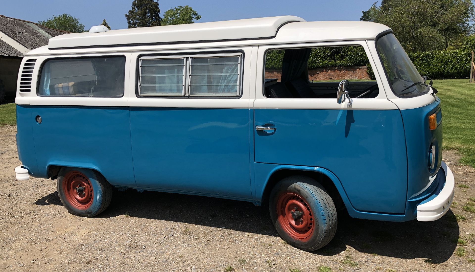 VW Microbus 8 Seater Caravanette Devon - 'Mr Blue' Petrol, Registration UMH 420S, First Registered