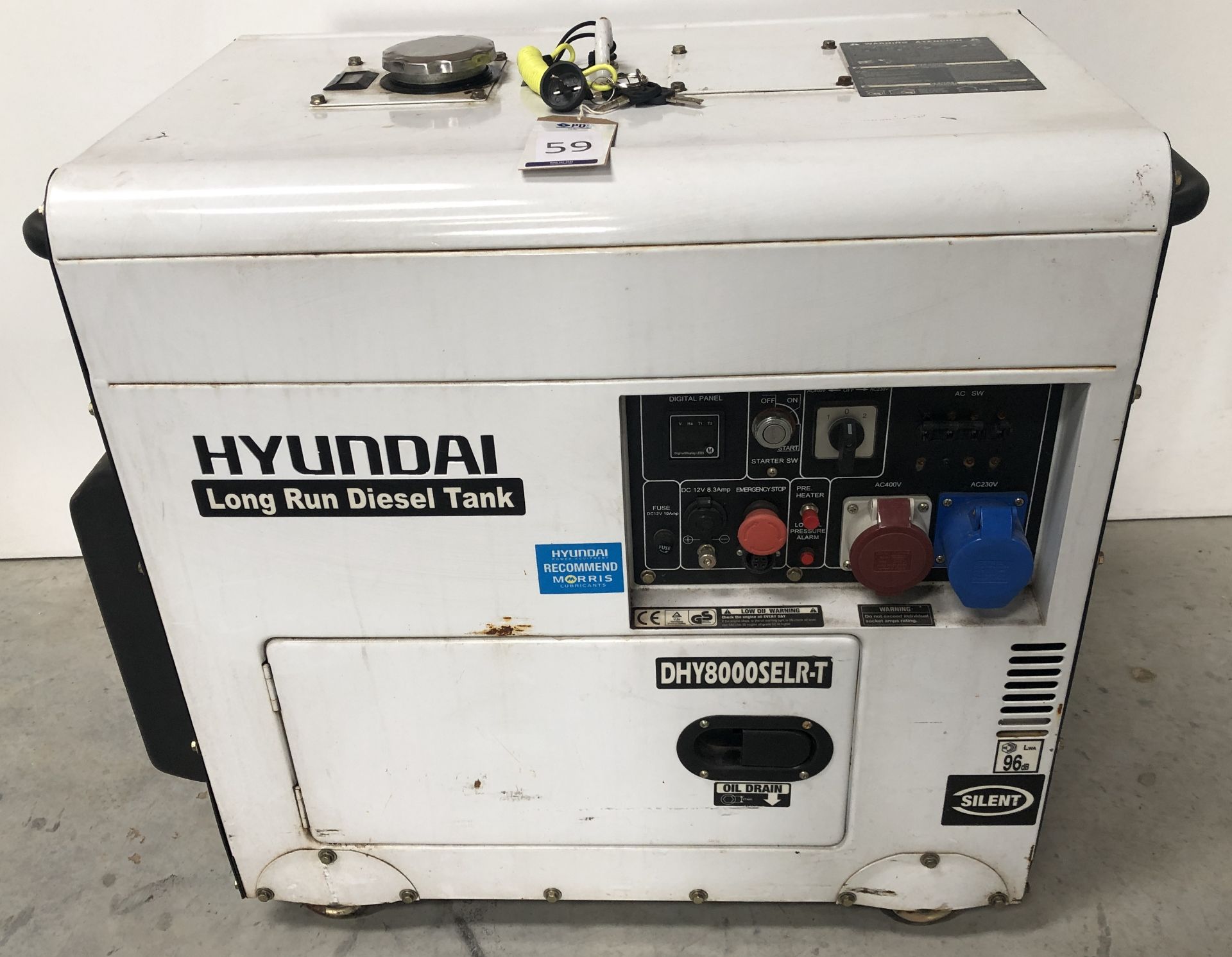 Hyundai DHY6000SELR Diesel Generator (2016), Serial Number 201605 4.5/5.2kw (Location: Brentwood.