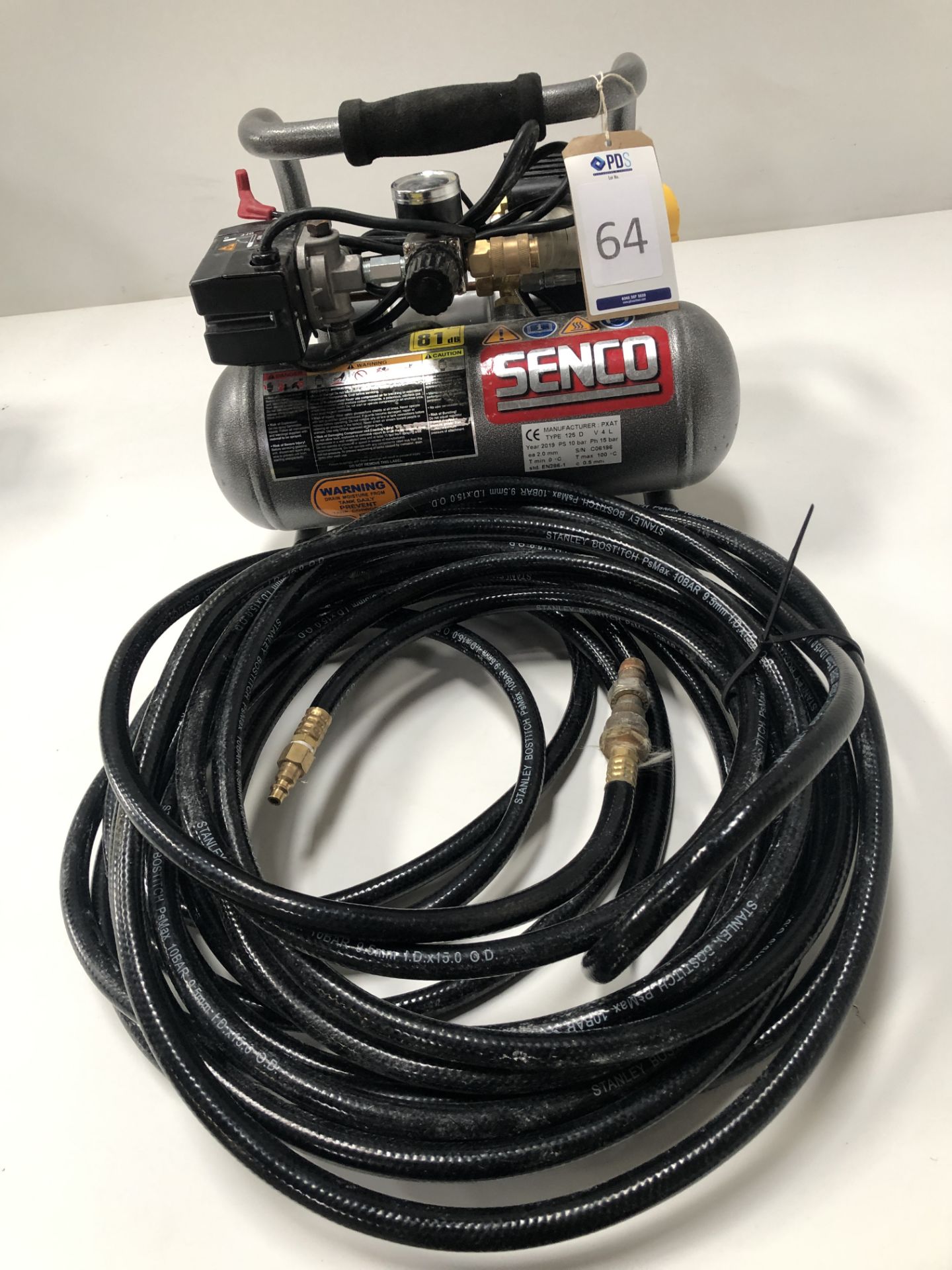 Senco Type 125D Portable Compressor  (2019), Serial Number C06196, 15 Bar, 110v (Location: