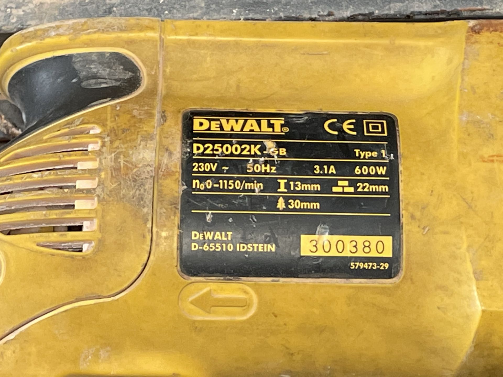 DeWalt D25002K Rotary Hammer Drill & Core Cutters (Location: Brentwood: Please Refer to General - Image 2 of 3