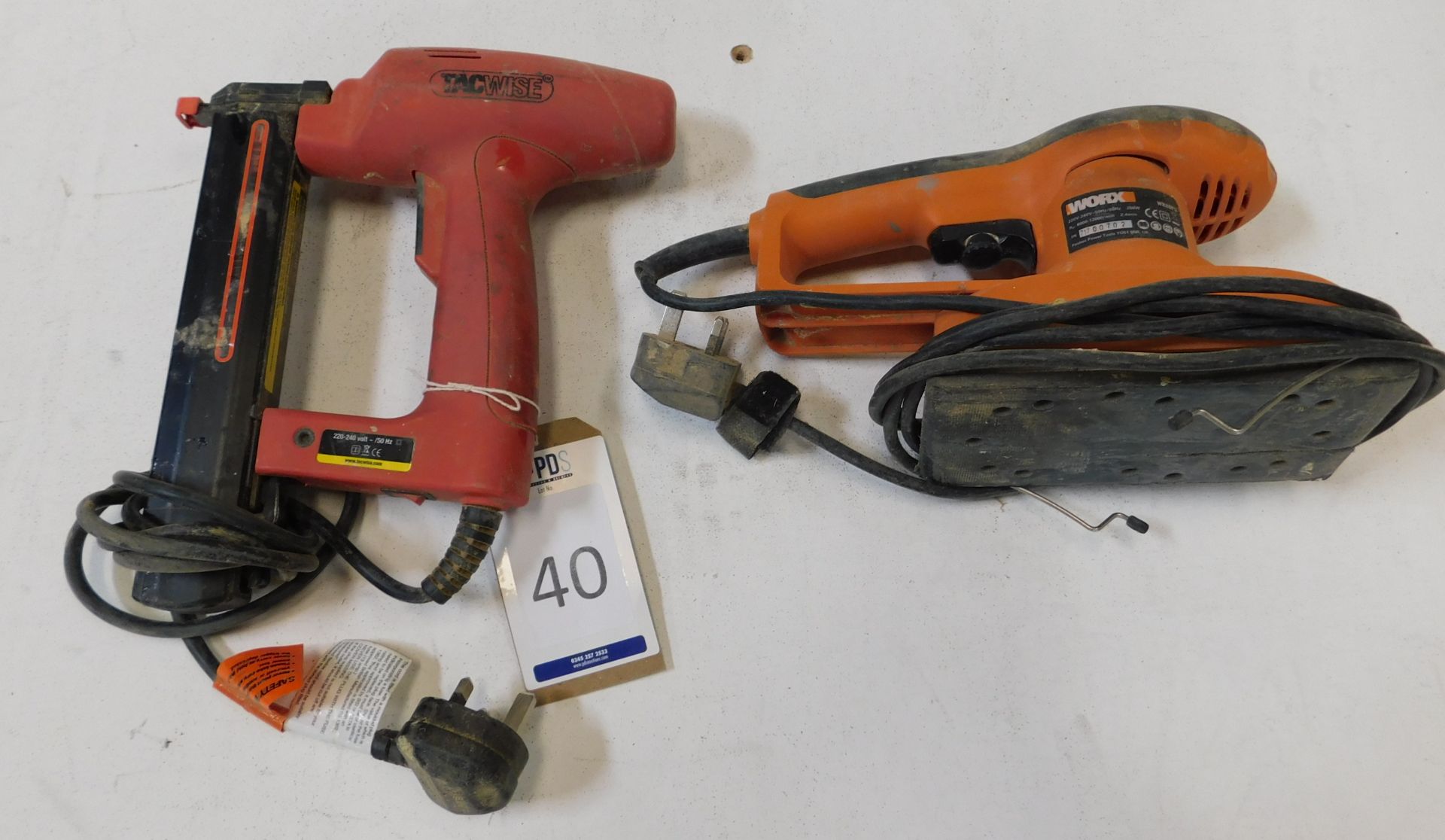 Tacwise Master Nailer 191EL Pro Nail Gun & Worx WX26FS Orbital Sander (Location: Brentwood. Please