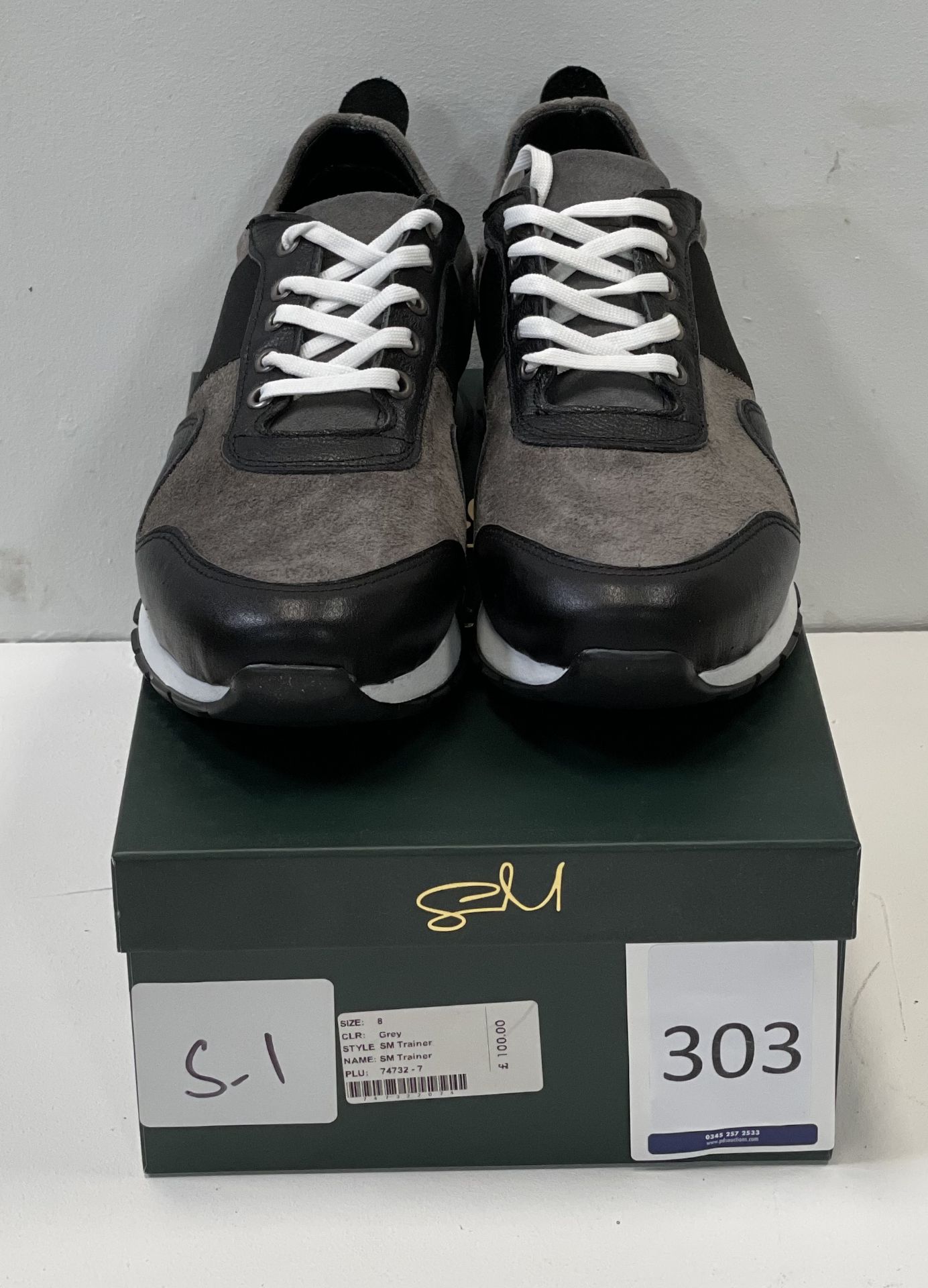 Pair of Silvio Massimo Grey Trainers, Size 8 (Location: Brentwood. Please Refer to General Notes)