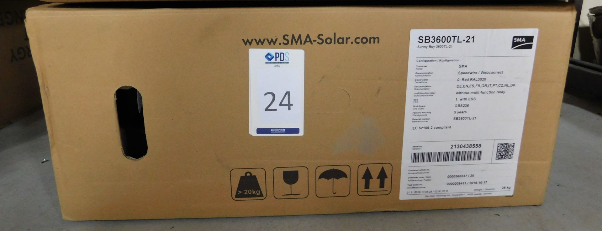 SMA “Sunny Boy” SB3600TL-21 Solar Inverter (New & Boxed) (Location: Brentwood: Please Refer to