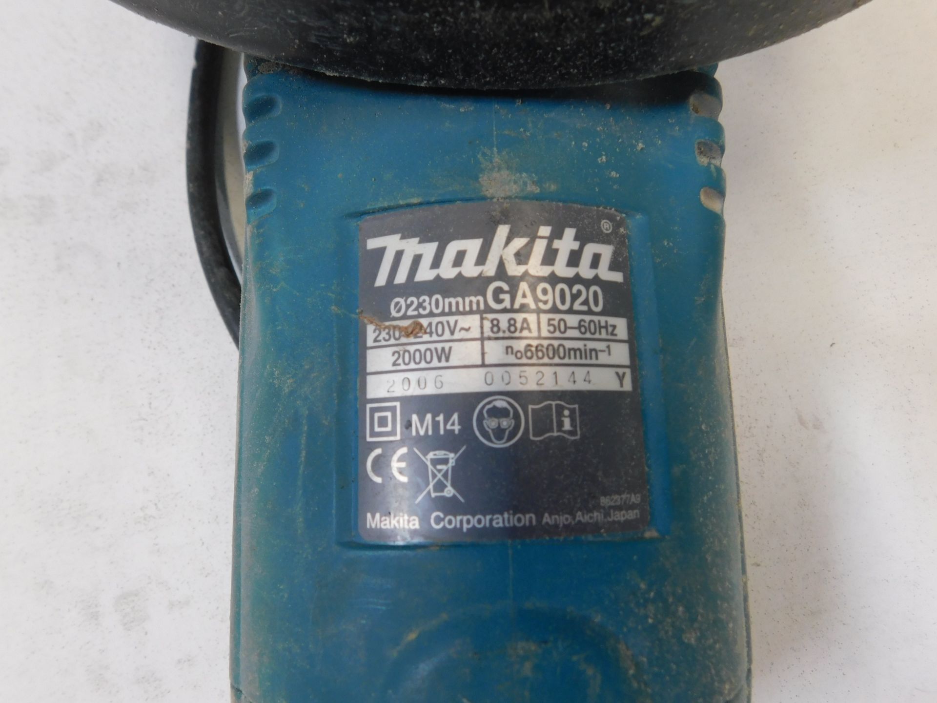 Makita GA9020 Angle Grinder/Cutter, Serial Number 0052144, 240v. (Location: Brentwood. Please - Bild 2 aus 2