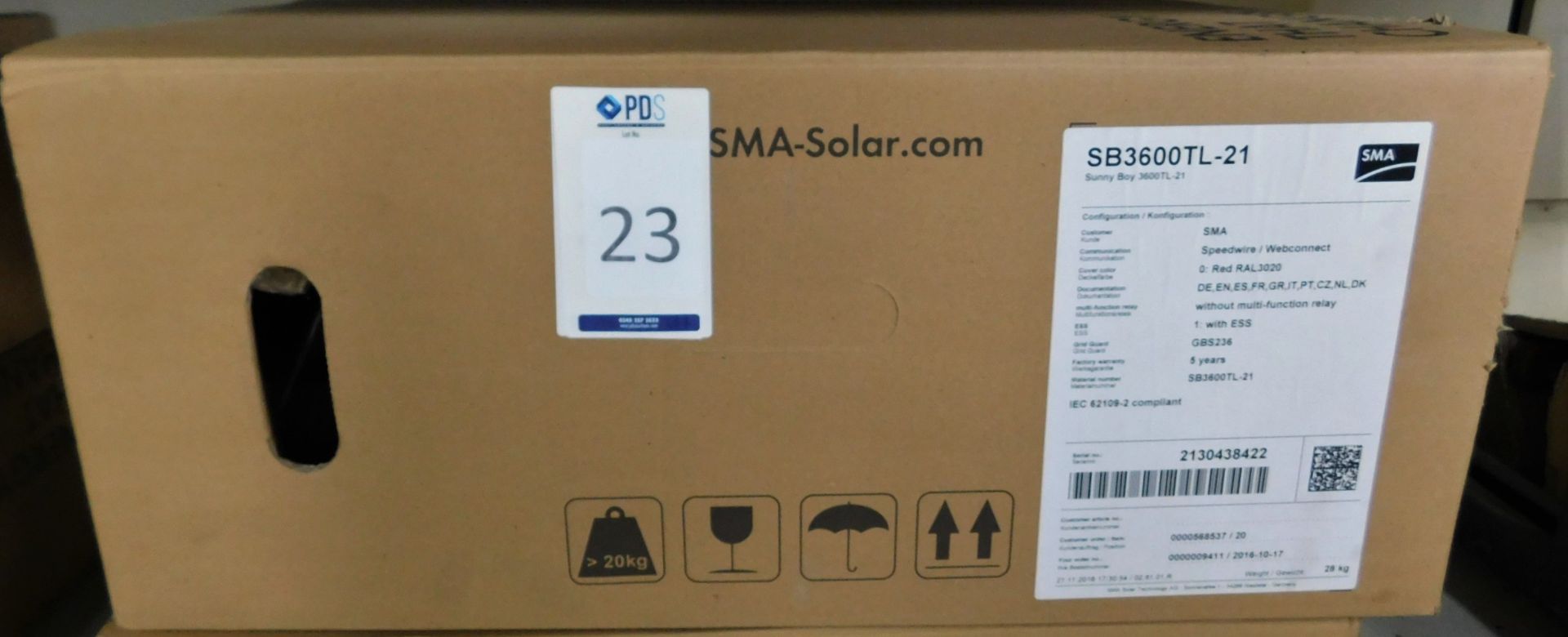 SMA “Sunny Boy” SB3600TL-21 Solar Inverter (New & Boxed) (Location: Brentwood: Please Refer to