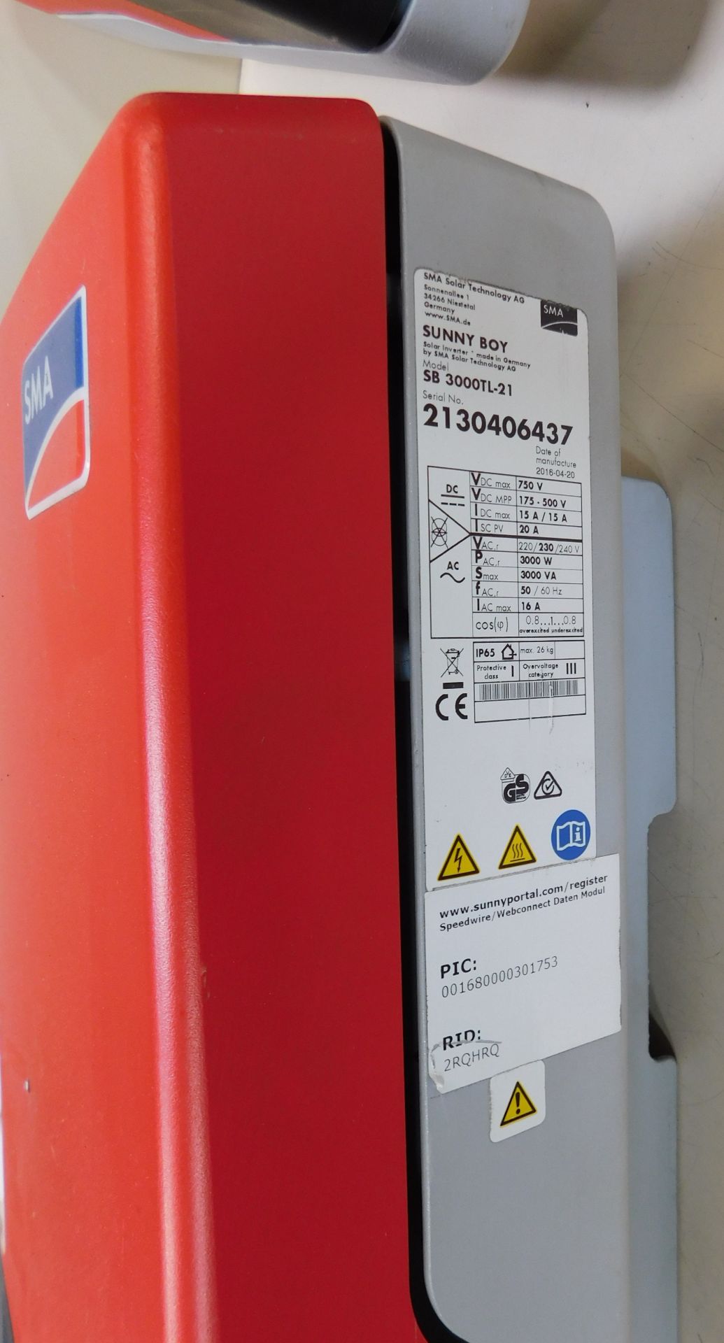 SMA “Sunny Boy” SB3600TL-21 Solar Inverter (Location: Brentwood: Please Refer to General Notes) - Image 2 of 2