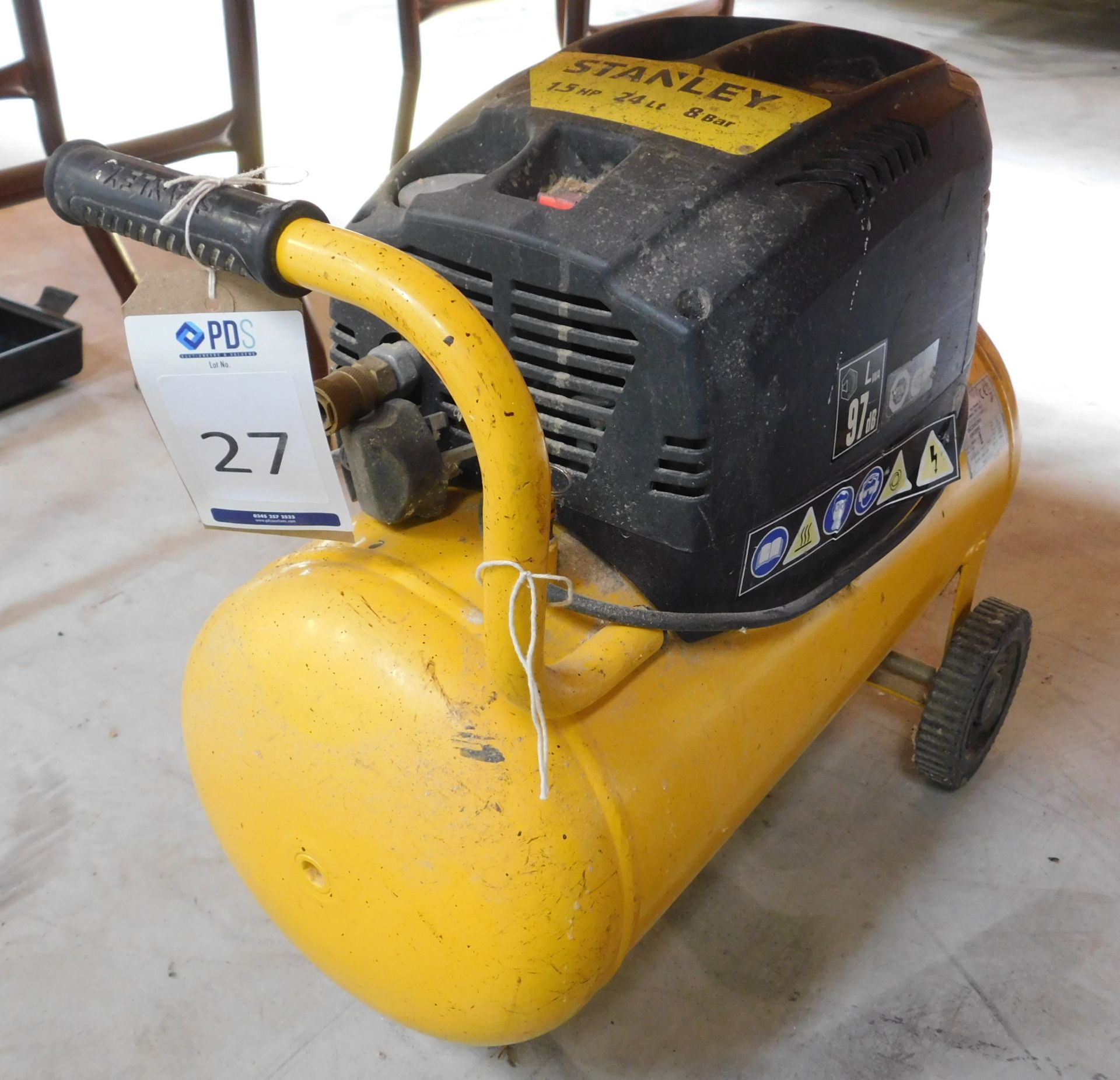 Stanley D200/8/24 Portable Compressor, Serial Number 4344330050 (Location: Brentwood. Please Refer