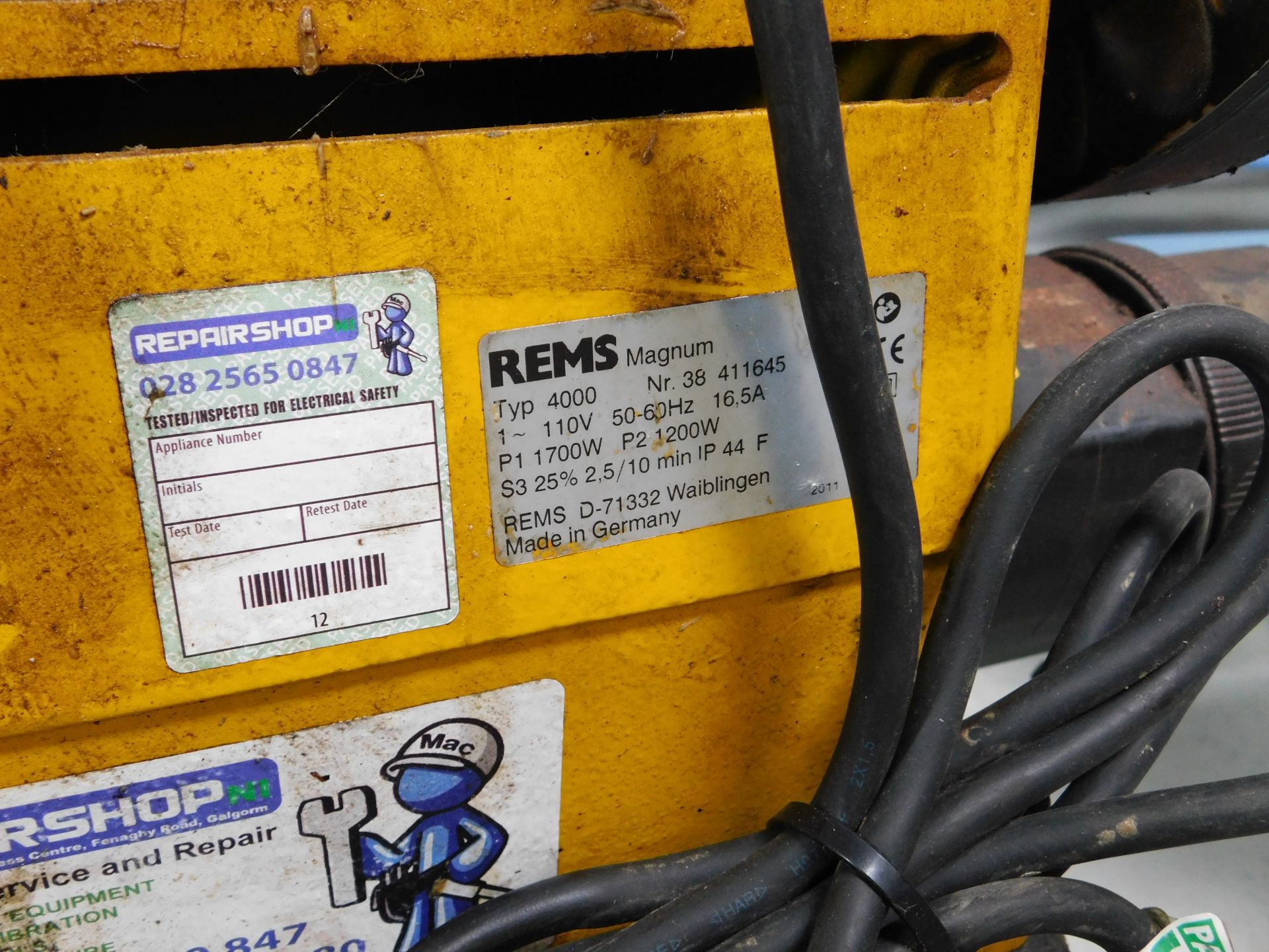 REMS Magnum Type 4000 Pipe Threader, Serial Number 38411645 on Wheeled Stand (Location: Brentwood. - Image 4 of 4