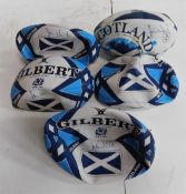 5 Signed Gilbert Scotland Rugby Balls (Located: Brentwood. Please Refer to General Notes)